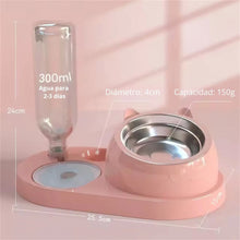 Cargar imagen en el visor de la galería, Comedero doble Minimal Plus para gatos elevado con dispensador de agua - Gatufy