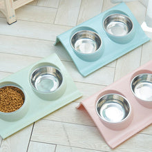 Cargar imagen en el visor de la galería, Cuenco doble de comida Cute para gatos