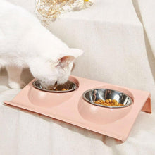 Cargar imagen en el visor de la galería, Cuenco doble de comida Cute para gatos - Gatufy