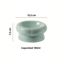 Cargar imagen en el visor de la galería, Comedero bebedero elevado cerámica para gatos Bonzai - Gatufy

