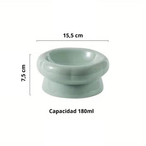 Comedero bebedero elevado cerámica para gatos Bonzai - Gatufy