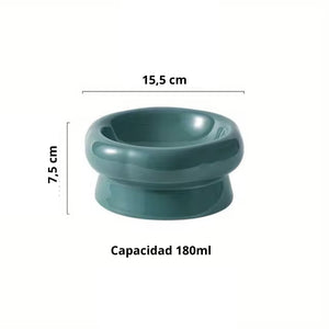 Comedero bebedero elevado cerámica para gatos Bonzai - Gatufy