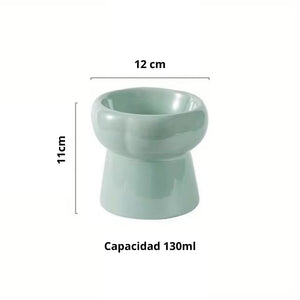 Comedero bebedero elevado cerámica para gatos Bonzai - Gatufy