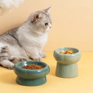 Comedero bebedero elevado cerámica para gatos Bonzai - Gatufy