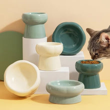 Cargar imagen en el visor de la galería, Comedero bebedero elevado cerámica para gatos Bonzai - Gatufy
