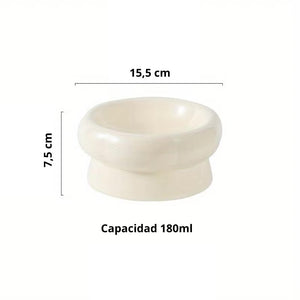 Comedero bebedero elevado cerámica para gatos Bonzai - Gatufy