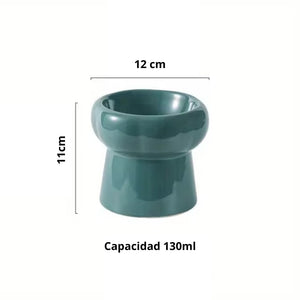 Comedero bebedero elevado cerámica para gatos Bonzai - Gatufy