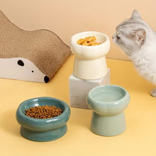 Cargar imagen en el visor de la galería, Comedero bebedero elevado cerámica para gatos Bonzai - Gatufy
