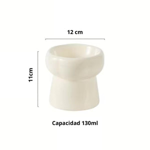 Comedero bebedero elevado cerámica para gatos Bonzai - Gatufy