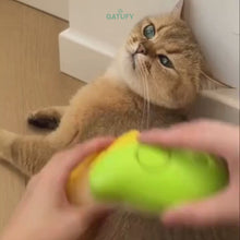 Cargar y reproducir el video en el visor de la galería, Cepillo de vapor para gatos eléctrico pulverizador Relax 3 usos en 1 peine con agua
