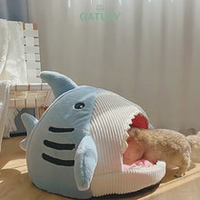 Cargar y reproducir el video en el visor de la galería, Cama cálida Baby Shark para gatos
