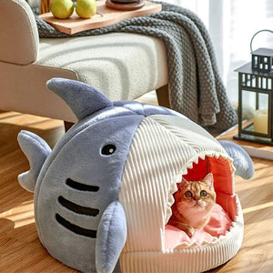 Cama cálida Baby Shark para gatos - Gatufy