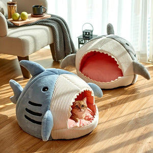 Cama cálida Baby Shark para gatos - Gatufy