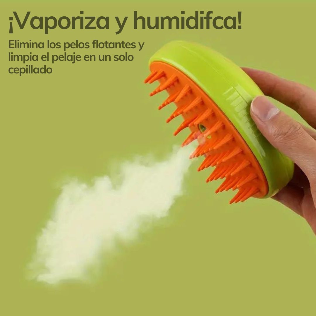 Cepillo de Vapor para Gatos Quita Pelos Mascotas Verde