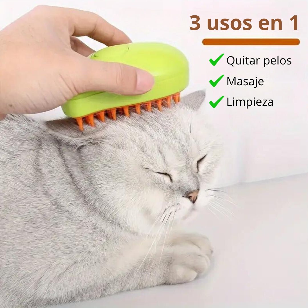 Cepillo de vapor para gatos, cepillo de aseo con vapor para gatos 3 en 1,  cepillo