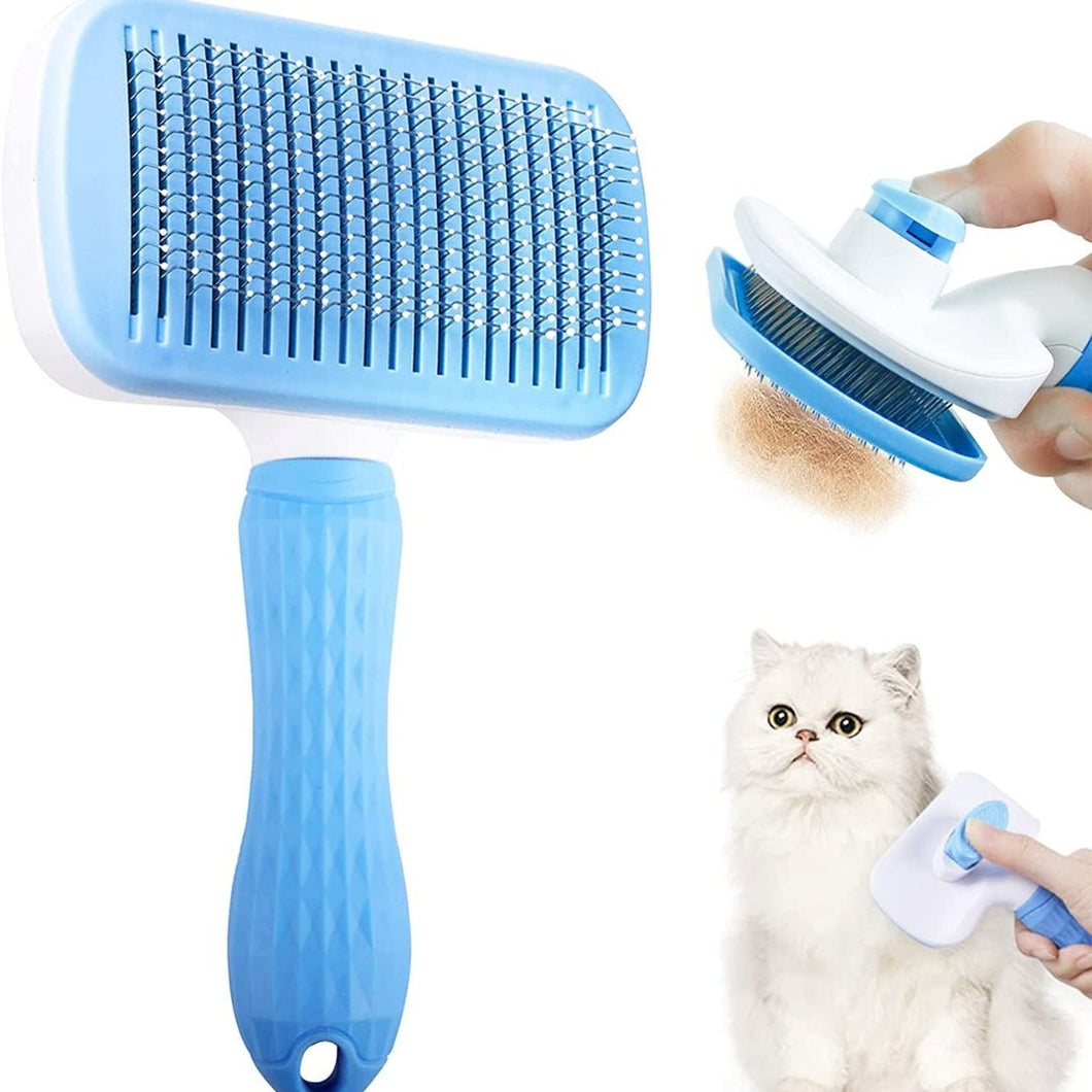 Cepillo quitapelos masajeador para gatos Saoko con botón 1 click - Gatufy
