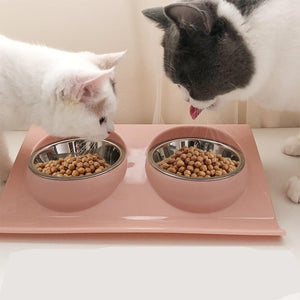 Cuenco doble de comida Cute para gatos - Gatufy