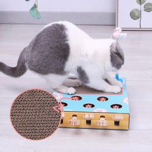 Juguete '¡Atrapa al ratón!' con rascador para gatos - Gatufy