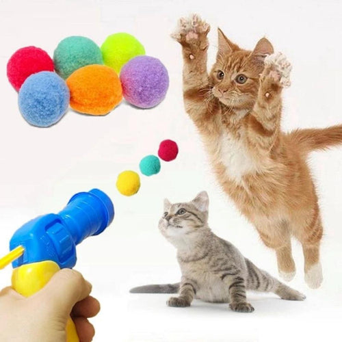 Juguete lanzador Bang de pelotas felpa para gatos - Gatufy